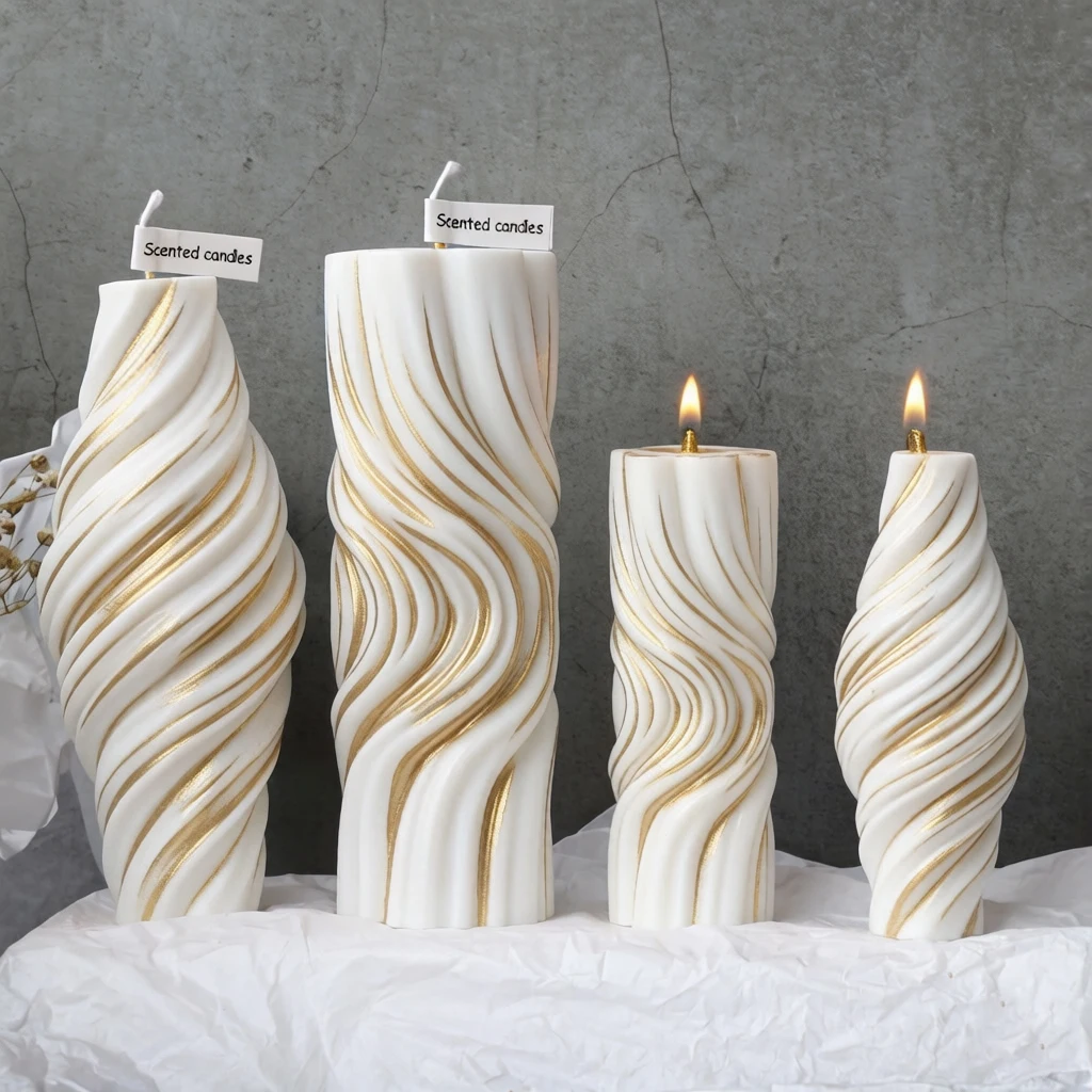 3D Twisted Pillar Candle Silicone Mold Spiral Wave Candle Mold DIY Scented Candle Making Decorative Candle Mold Home Decor Gift
3D Twisted Pillar Candle Silicone Mold Spiral Wave Candle Mold DIY Scented Candle Making Decorative Candle Mold Home Decor Gift