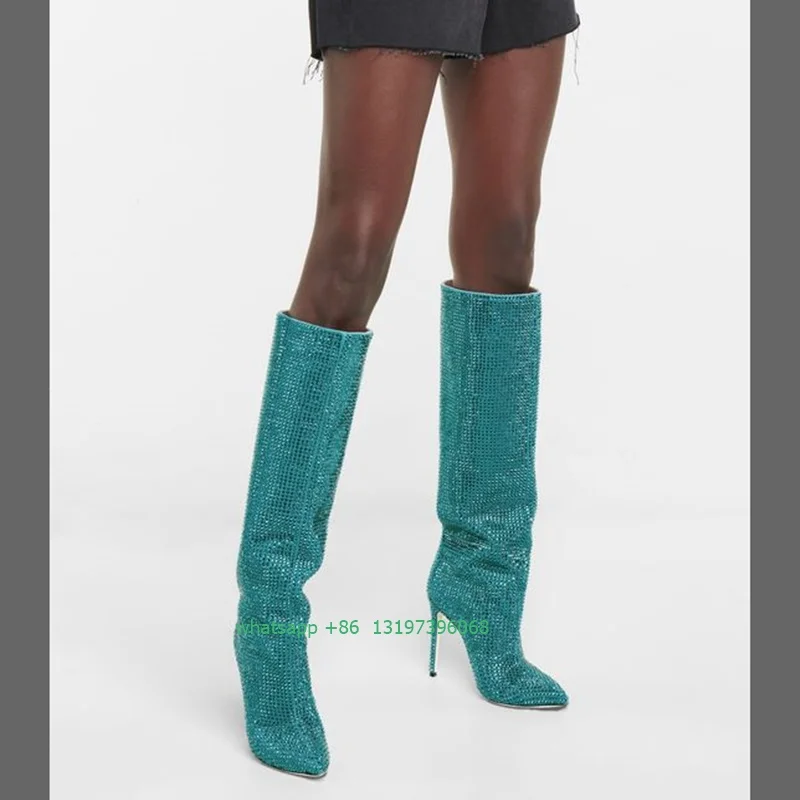 Lady embellished knee-high boots rhinestone desgn bling pointed toe boots size 46 stiletto heel party dress boots footwear size
Lady embellished knee-high boots rhinestone desgn bling pointed toe boots size 46 stiletto heel party dress boots footwear size