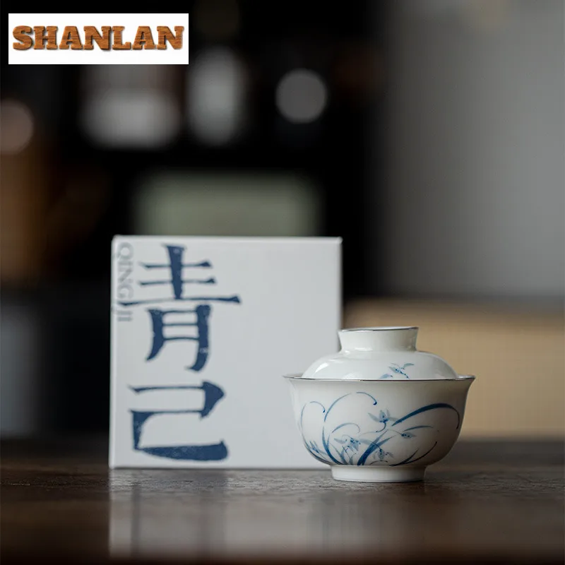 100ml Hand-painted Orchid Gaiwan Creative Tea Tureen Tea Bowl With Lid Kit Tea Making Cover Bowl Chinese Tea Set Collection Gift
100ml Hand-painted Orchid Gaiwan Creative Tea Tureen Tea Bowl With Lid Kit Tea Making Cover Bowl Chinese Tea Set Collection Gift