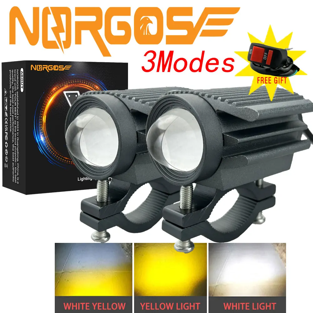 (NORGOS 3Modes) 2Pcs Auxiliary Motorcycle Spotlight Headlight LED Fog Light Lamps 12V 24V Work Light Led Pods
(NORGOS 3Modes) 2Pcs Auxiliary Motorcycle Spotlight Headlight LED Fog Light Lamps 12V 24V Work Light Led Pods