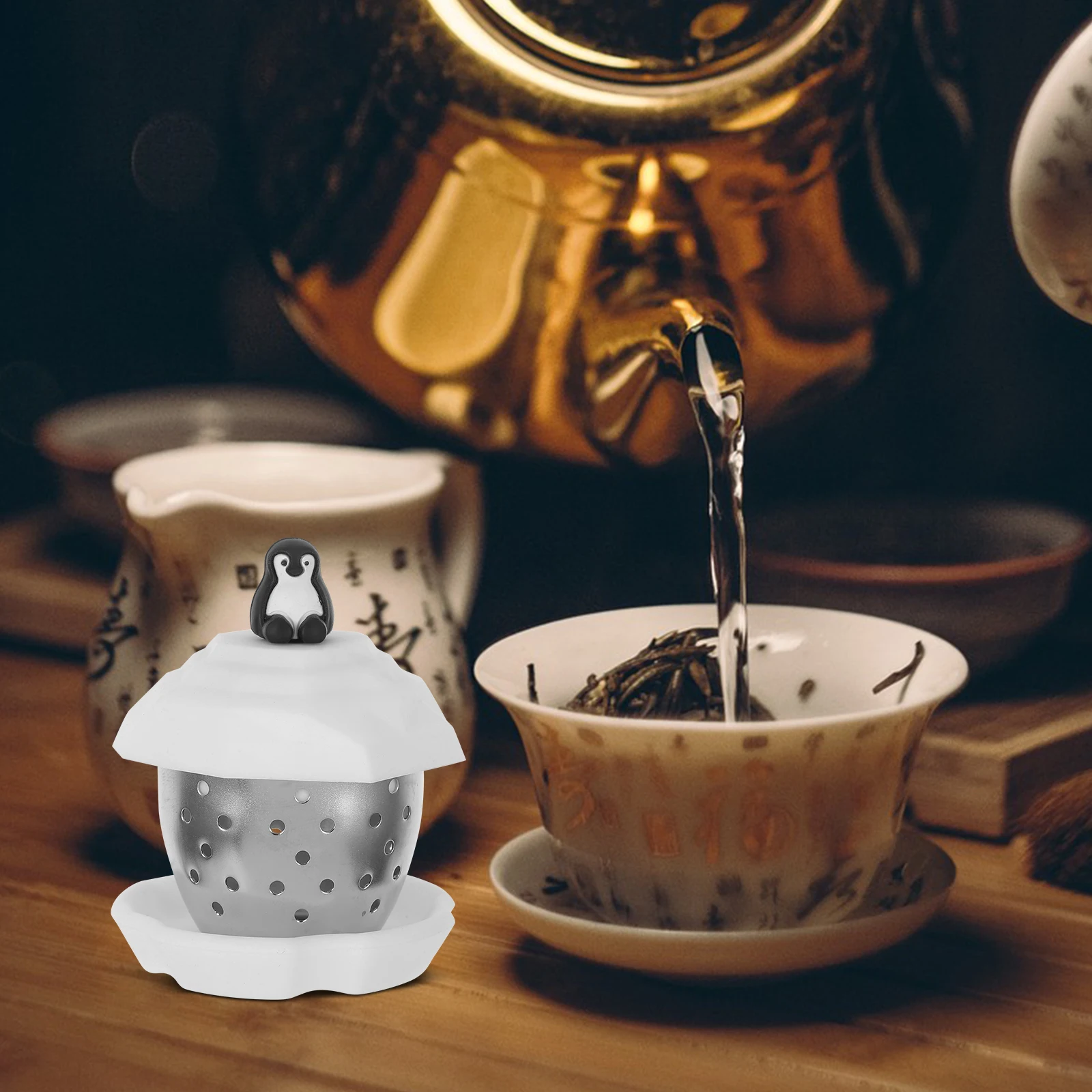 Penguin Tea Strainer Stainless Steel Fine Mesh Filters for Loose Leaf Creative Tea Infuser Reusable Kitchen Bar Use
Penguin Tea Strainer Stainless Steel Fine Mesh Filters for Loose Leaf Creative Tea Infuser Reusable Kitchen Bar Use