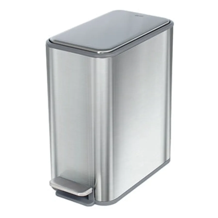 2.6 Gallon Slim Stainless Steel Step Garbage Bin with Odor Control- Silver
2.6 Gallon Slim Stainless Steel Step Garbage Bin with Odor Control- Silver