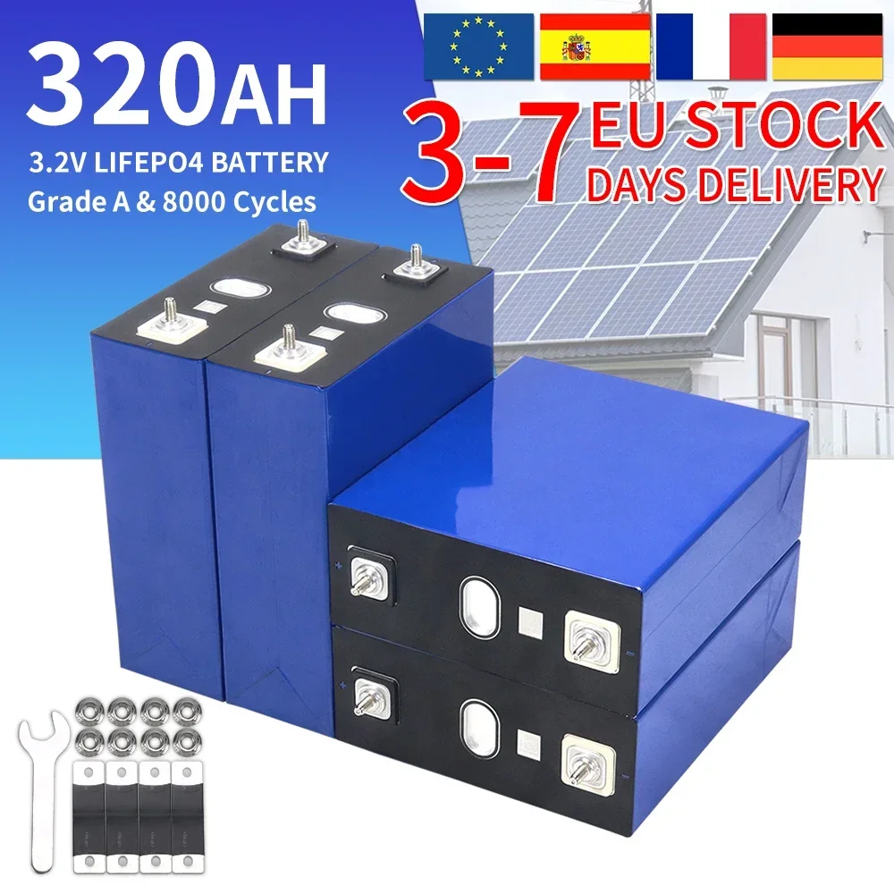 New 3.2V 320AH Lifepo4 Lithium Iron Phosphate Grade A Battery 3C High Power DIY 12V 24V RV Solar Rechargeable Battery Duty Free
New 3.2V 320AH Lifepo4 Lithium Iron Phosphate Grade A Battery 3C High Power DIY 12V 24V RV Solar Rechargeable Battery Duty Free