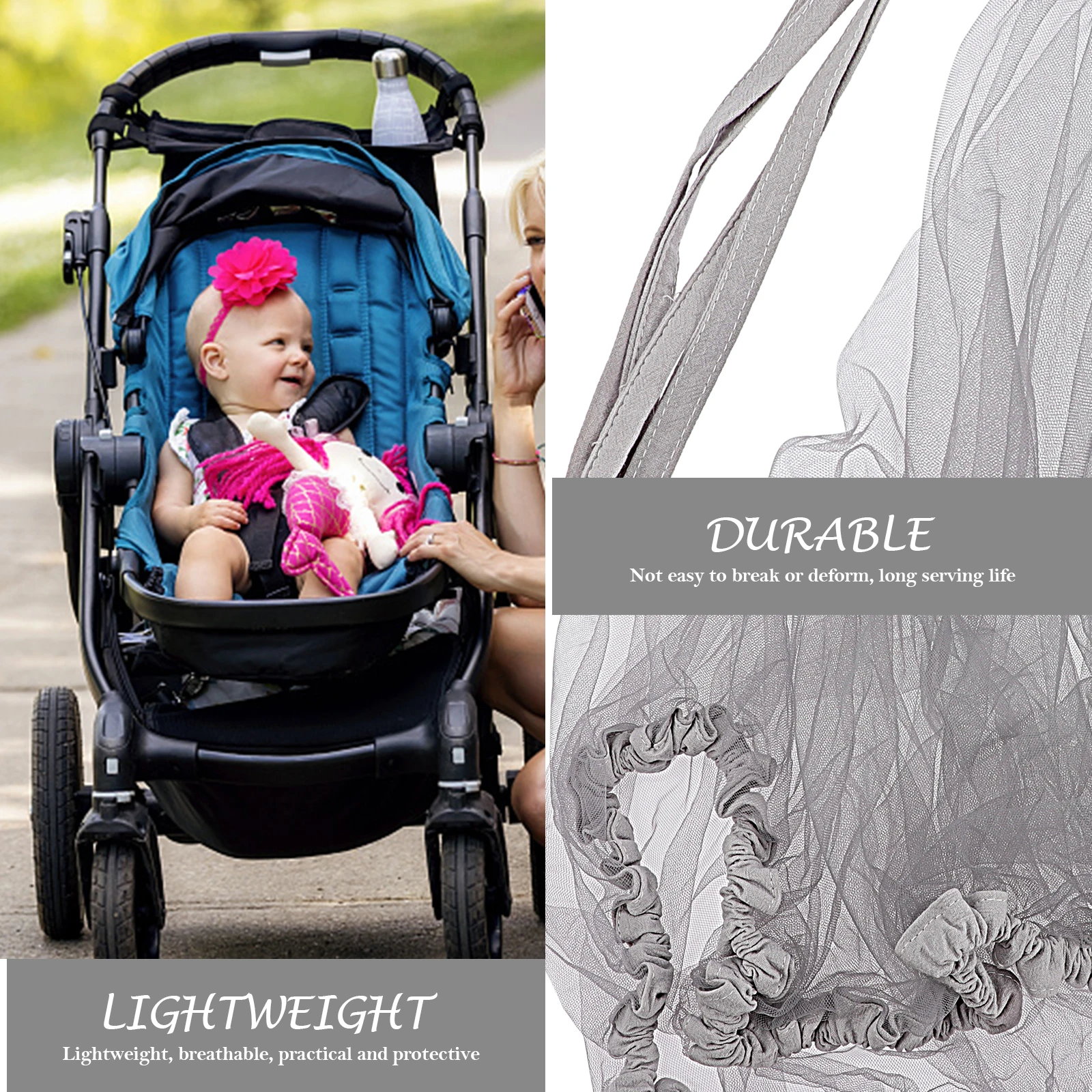 Breathable Baby Stroller Mosquito Net Lightweight Portable Mesh Cover for Car Seat Pram Anti Insect Crib
Breathable Baby Stroller Mosquito Net Lightweight Portable Mesh Cover for Car Seat Pram Anti Insect Crib