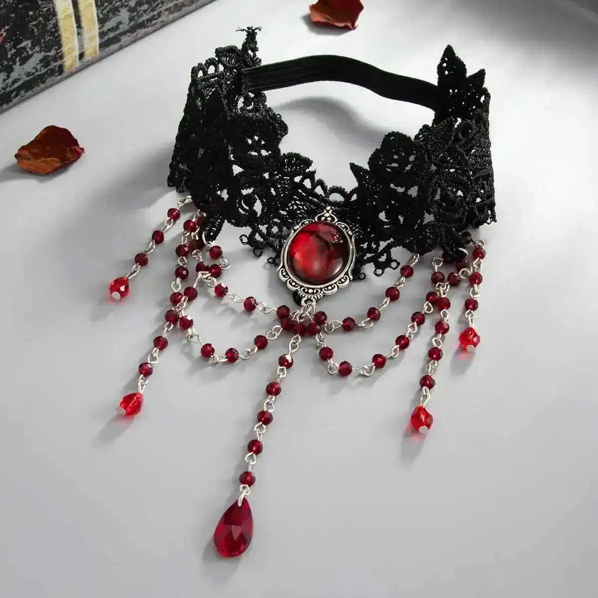 Salircon 2026 Goth Black Lace Crystal Tassel Pendant Arm Bracelet for Women Creative Trendy Party Jewelry Halloween Accessory
Salircon 2026 Goth Black Lace Crystal Tassel Pendant Arm Bracelet for Women Creative Trendy Party Jewelry Halloween Accessory
