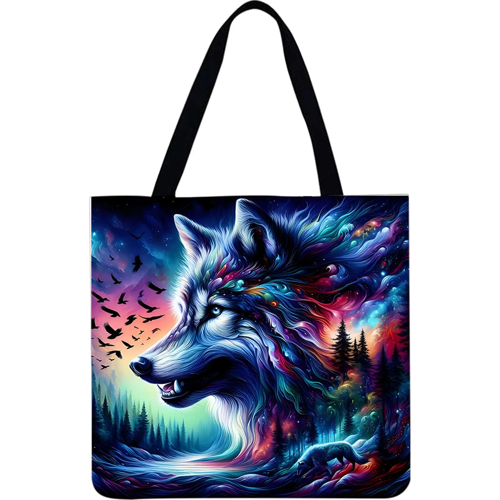 Набор из 4 льняных сумок-тоут с принтом волка, вместительные женские сумки для покупок, на плечо
Набор из 4 льняных сумок-тоут с принтом волка, вместительные женские сумки для покупок, на плечо