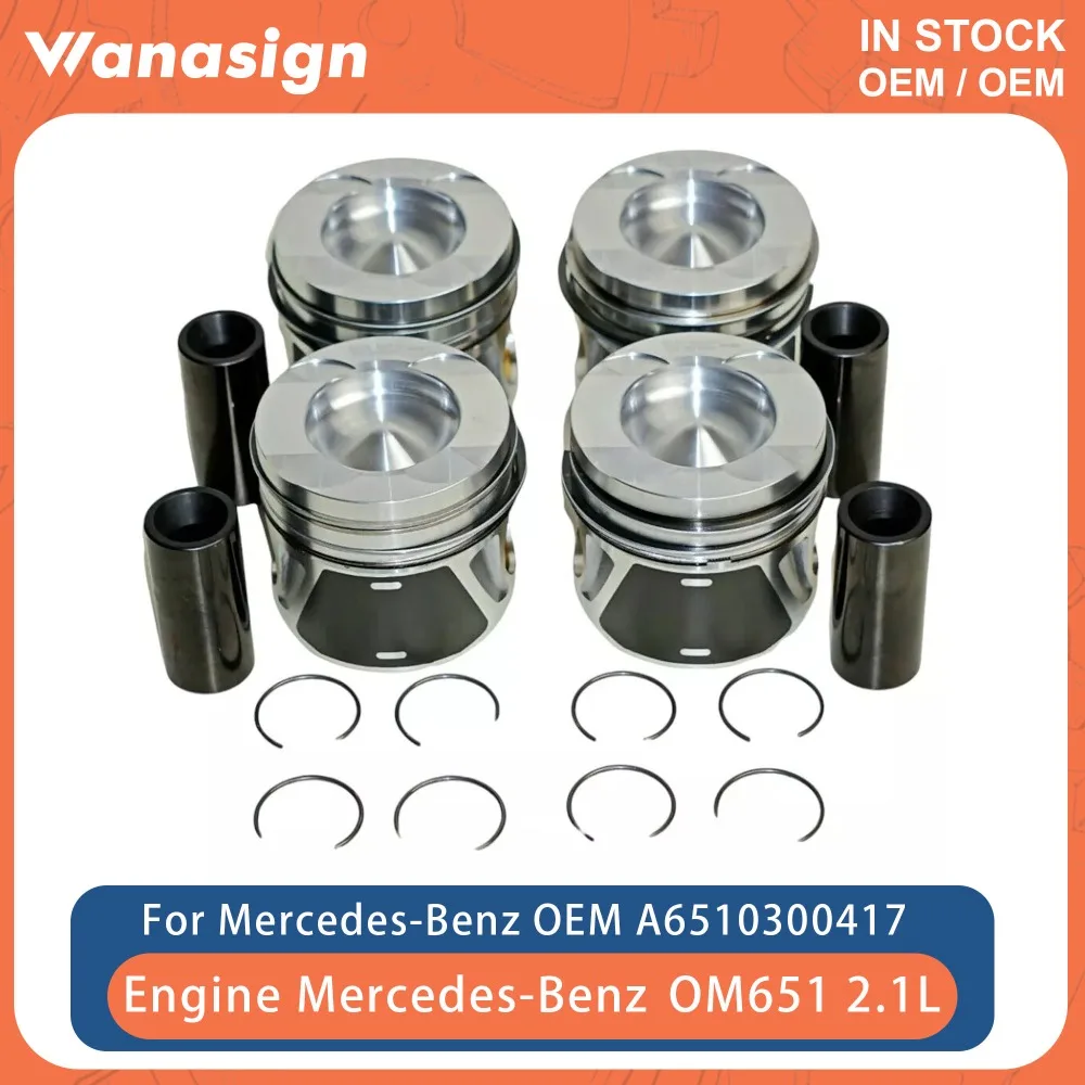 Engine 4X Pistons & Rings Set Fit 2.1 2.2 T For Mercedes-Benz E250 W204 W900 651 OM651 OM651 930 2.1T 2.2T 03-11 A6510300417
Engine 4X Pistons & Rings Set Fit 2.1 2.2 T For Mercedes-Benz E250 W204 W900 651 OM651 OM651 930 2.1T 2.2T 03-11 A6510300417