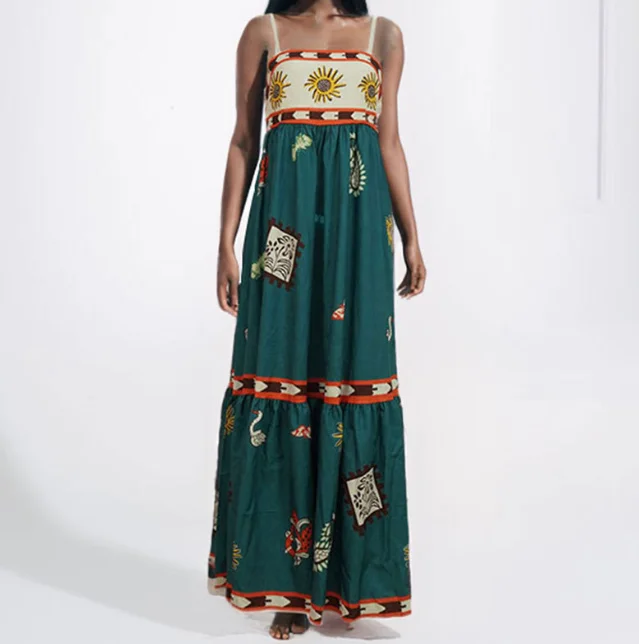 Fashionable and Elegant Bohemian Style Printed Suspender Dress for Summer Casual Square Neck Straight Tube Suspender Dress
Fashionable and Elegant Bohemian Style Printed Suspender Dress for Summer Casual Square Neck Straight Tube Suspender Dress