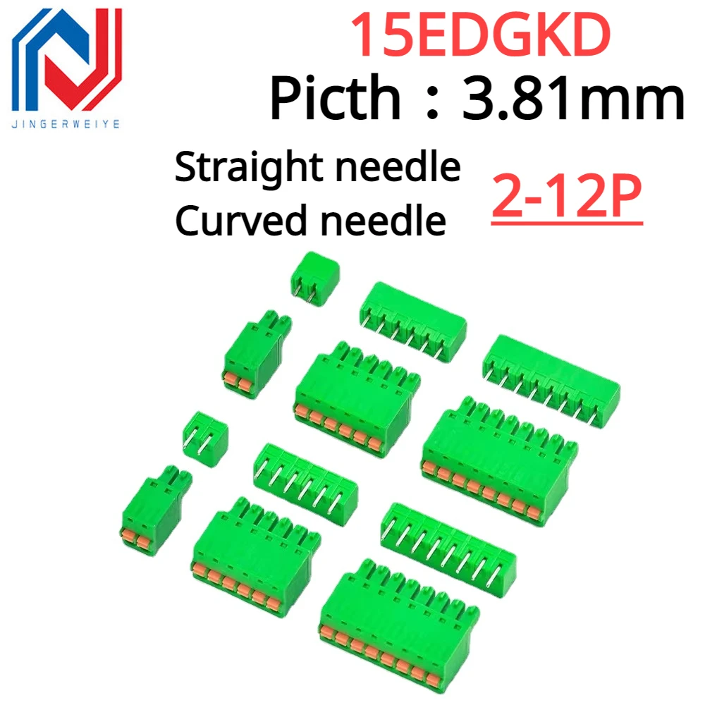 2sets/Lot 2EDG 3.81MM 2P 3P 4P 5P 6P 7P-12P Spring Type Plug with Button Terminal 15EDGKD 3.81mm Screw-free Male and Female Set
2sets/Lot 2EDG 3.81MM 2P 3P 4P 5P 6P 7P-12P Spring Type Plug with Button Terminal 15EDGKD 3.81mm Screw-free Male and Female Set