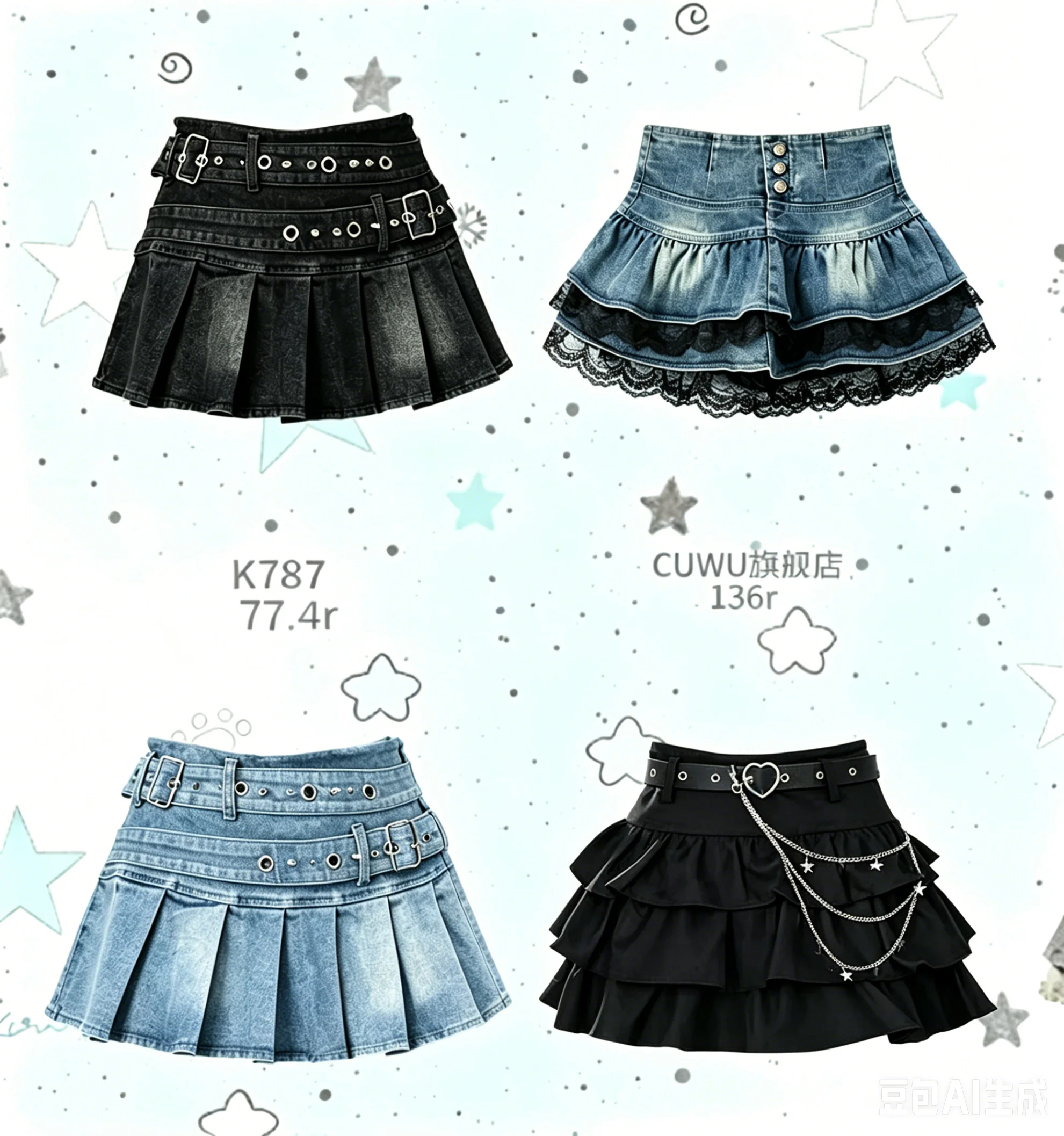 Girls Cool Mini Skirt Rivet Belt High Waist A-line Short Skirt Harajuku Y2K Retro Style Streetwear Summer New Arrival Casual
Girls Cool Mini Skirt Rivet Belt High Waist A-line Short Skirt Harajuku Y2K Retro Style Streetwear Summer New Arrival Casual