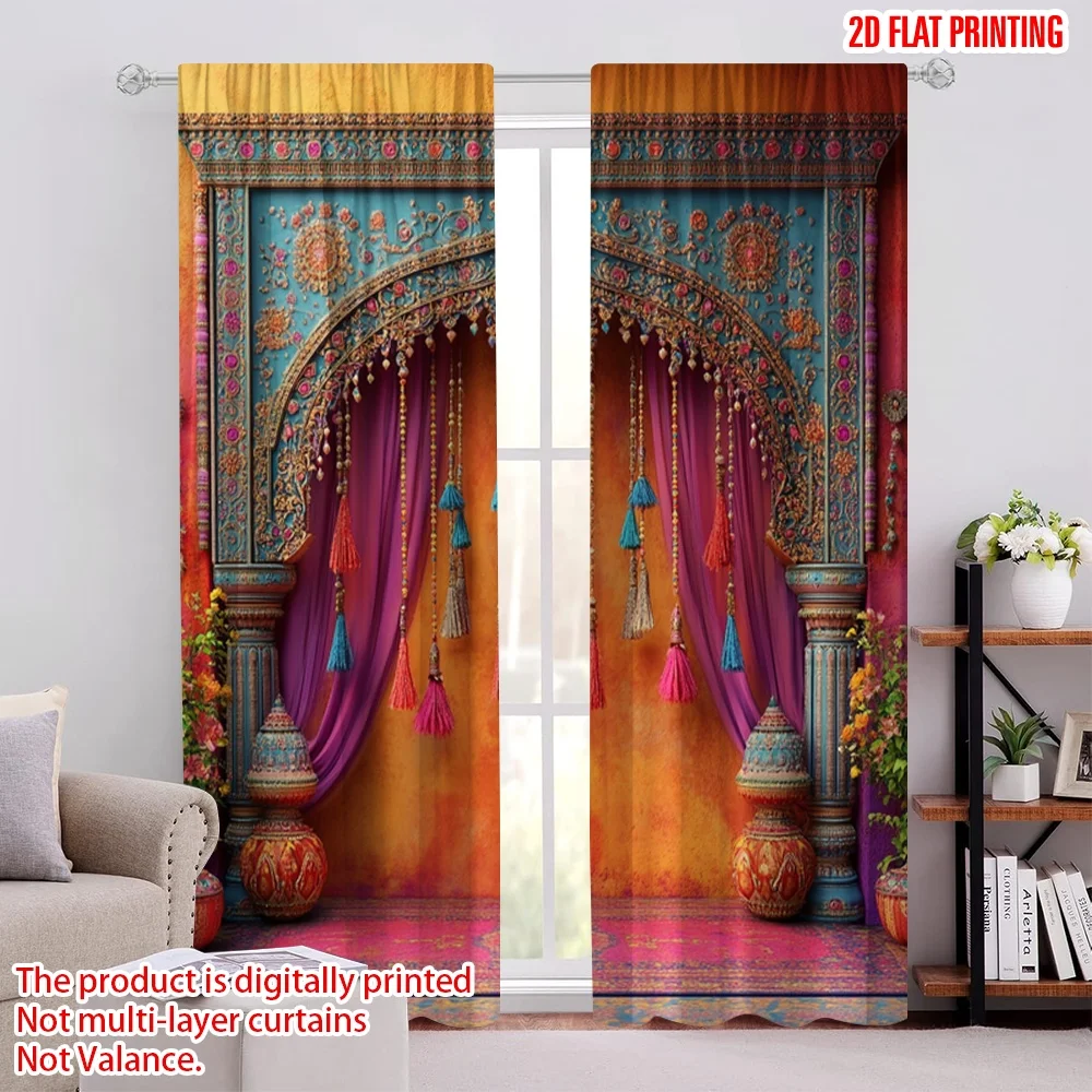 2pcs 2D flat printing Party Window Curtains Indian style Durable Polyester,Without Electricity Party Decorations for Holiday
2pcs 2D flat printing Party Window Curtains Indian style Durable Polyester,Without Electricity Party Decorations for Holiday