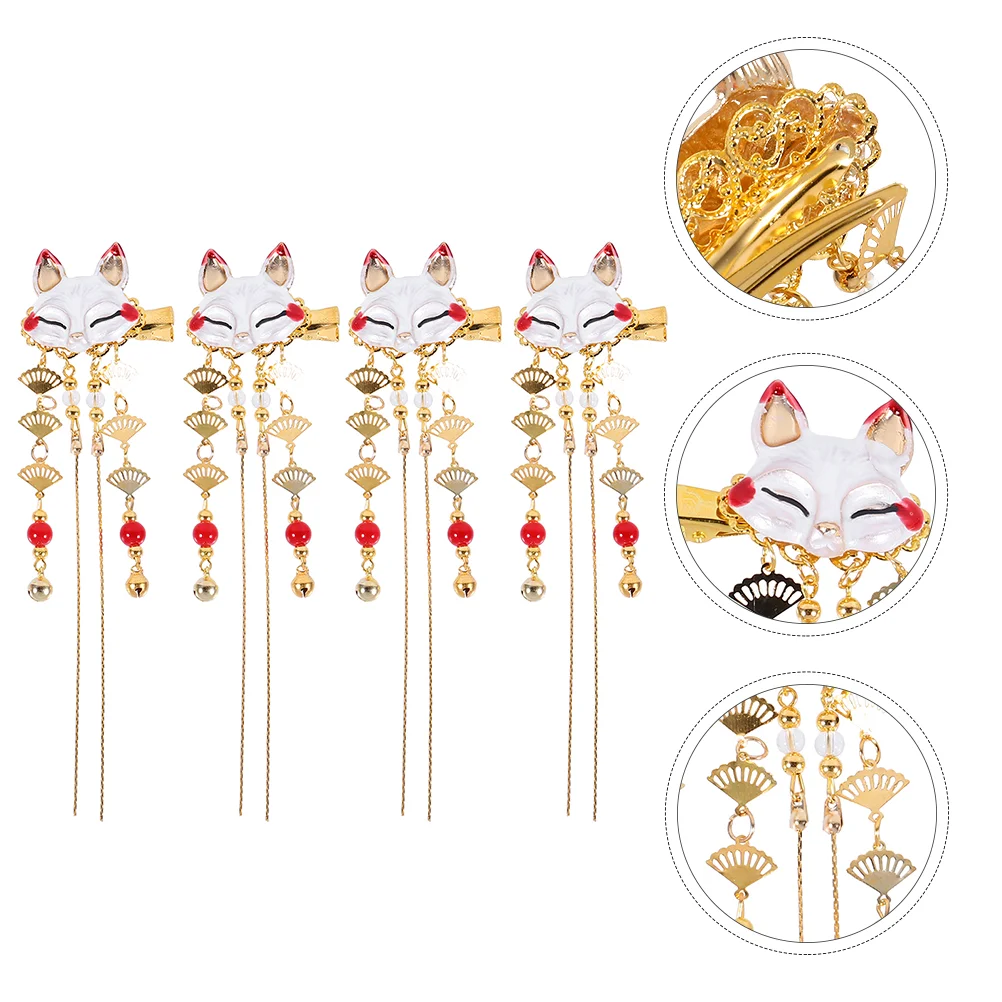 4 Pcs Fox Tassel Clip Ancient Chinese Style Hairpin Girl Clips Hairpins Alloy Barrette
4 Pcs Fox Tassel Clip Ancient Chinese Style Hairpin Girl Clips Hairpins Alloy Barrette