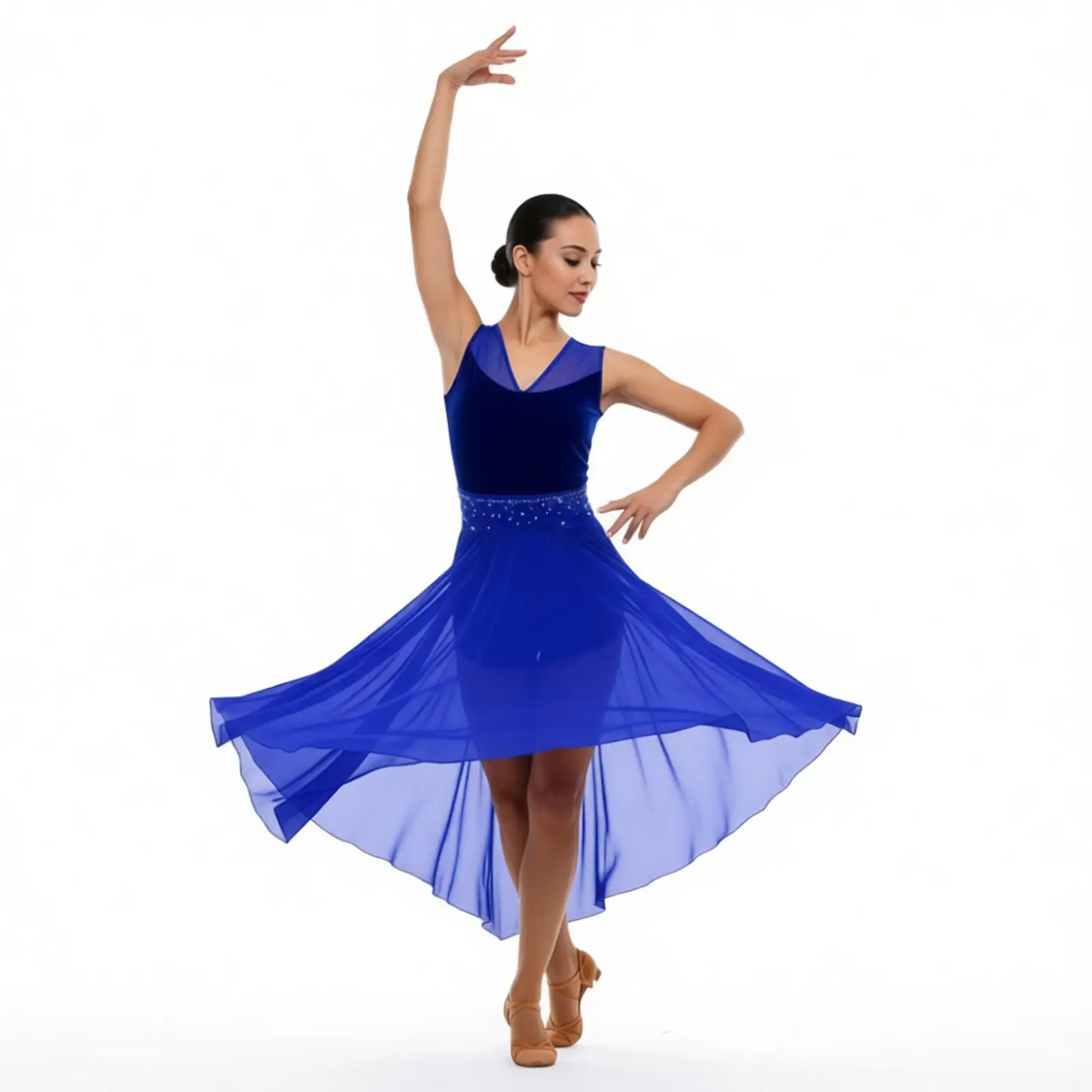 Womens Lyrical Classical Ballroom Ballet Dance Leotard Dress Floral Lace Rhinestones Irregular Hem Dress for Ballet Waltz Latin
Womens Lyrical Classical Ballroom Ballet Dance Leotard Dress Floral Lace Rhinestones Irregular Hem Dress for Ballet Waltz Latin