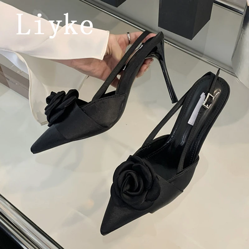 Liyke Designer Crystal Buckle Strap Pumps Women Fashion Silk Flowers Pointed Toe Slingback High Heels Wedding Banquet Shoes Blue
Liyke Designer Crystal Buckle Strap Pumps Women Fashion Silk Flowers Pointed Toe Slingback High Heels Wedding Banquet Shoes Blue
