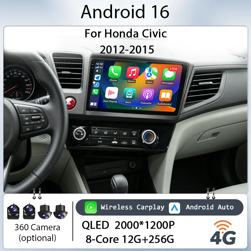 9" Android 16 for Honda Civic 2012-2015 GPS Navi BT WiFi DSP Player Multimedia
9" Android 16 for Honda Civic 2012-2015 GPS Navi BT WiFi DSP Player Multimedia