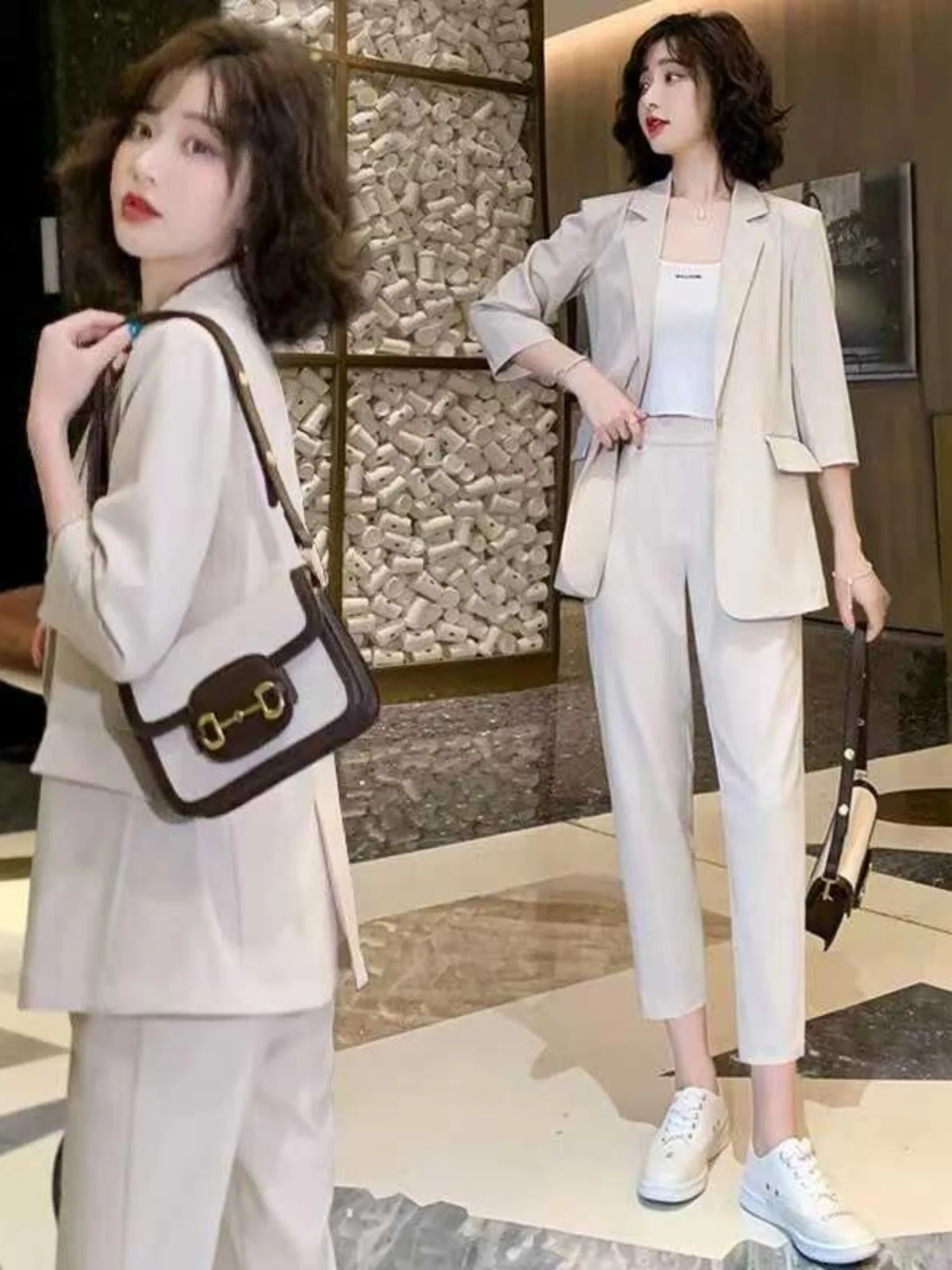 Женский повседневный костюм-футболка больших размеров Jaet, корейский Sle Faionable, осень 2024, жилет свободного покроя для поездок на работу Dkmesa 
Женский повседневный костюм-футболка больших размеров Jaet, корейский Sle Faionable, осень 2024, жилет свободного покроя для поездок на работу Dkmesa