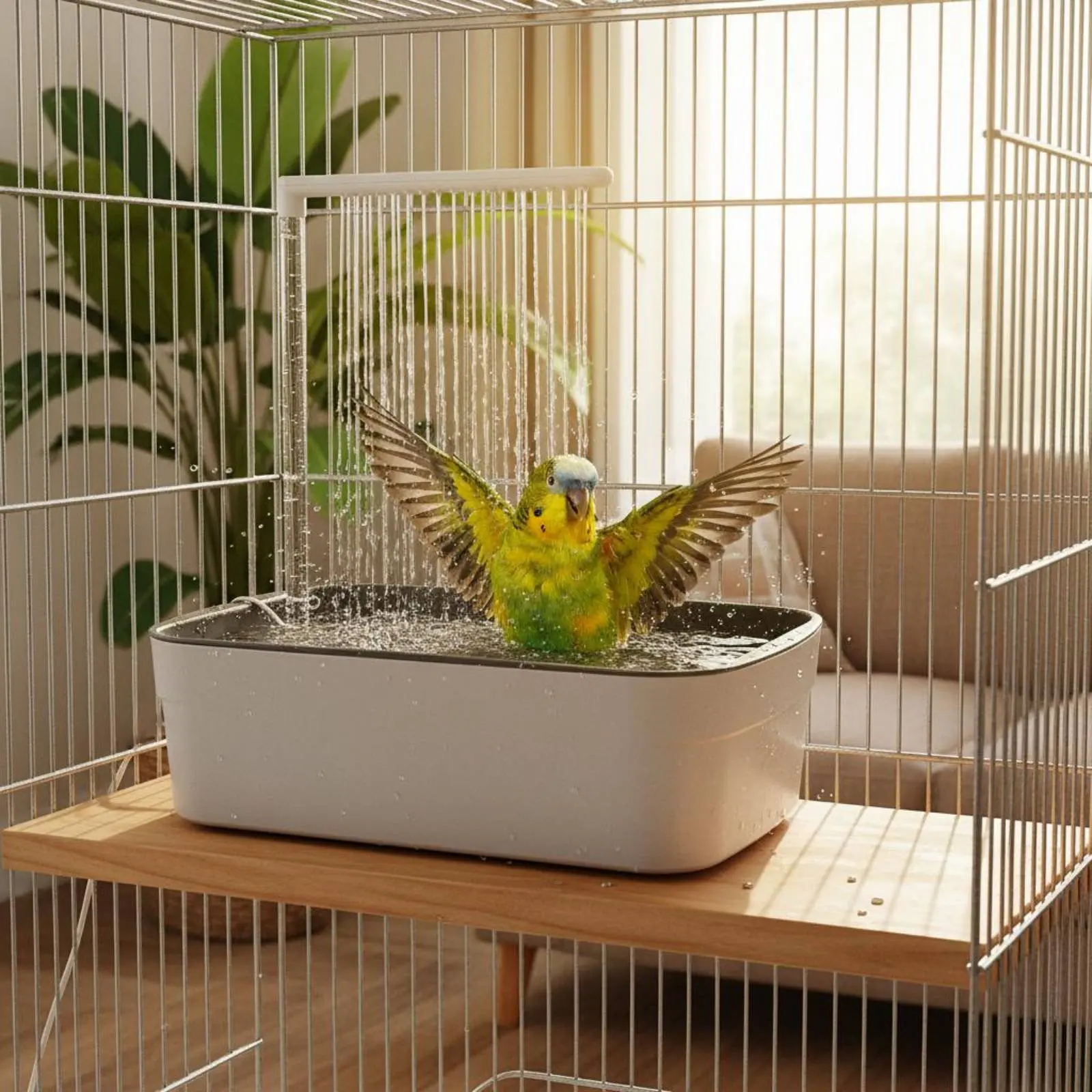 Parrot Bathtub Natural Rain Simulation Automatic Bird Shower Pet Supplies for Cockatiels
Parrot Bathtub Natural Rain Simulation Automatic Bird Shower Pet Supplies for Cockatiels