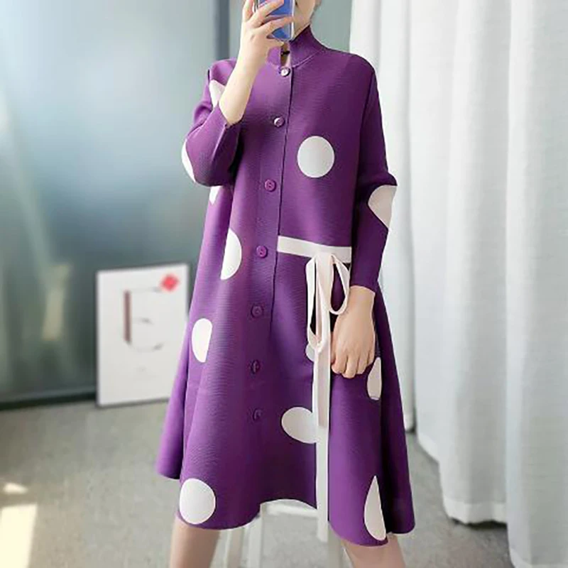 Elegant Stand Collar Printed Lace Up Bow Polka Dot Mini Dress Women's Clothing Spring New Loose Office Lady Ladies Dresses
Elegant Stand Collar Printed Lace Up Bow Polka Dot Mini Dress Women's Clothing Spring New Loose Office Lady Ladies Dresses