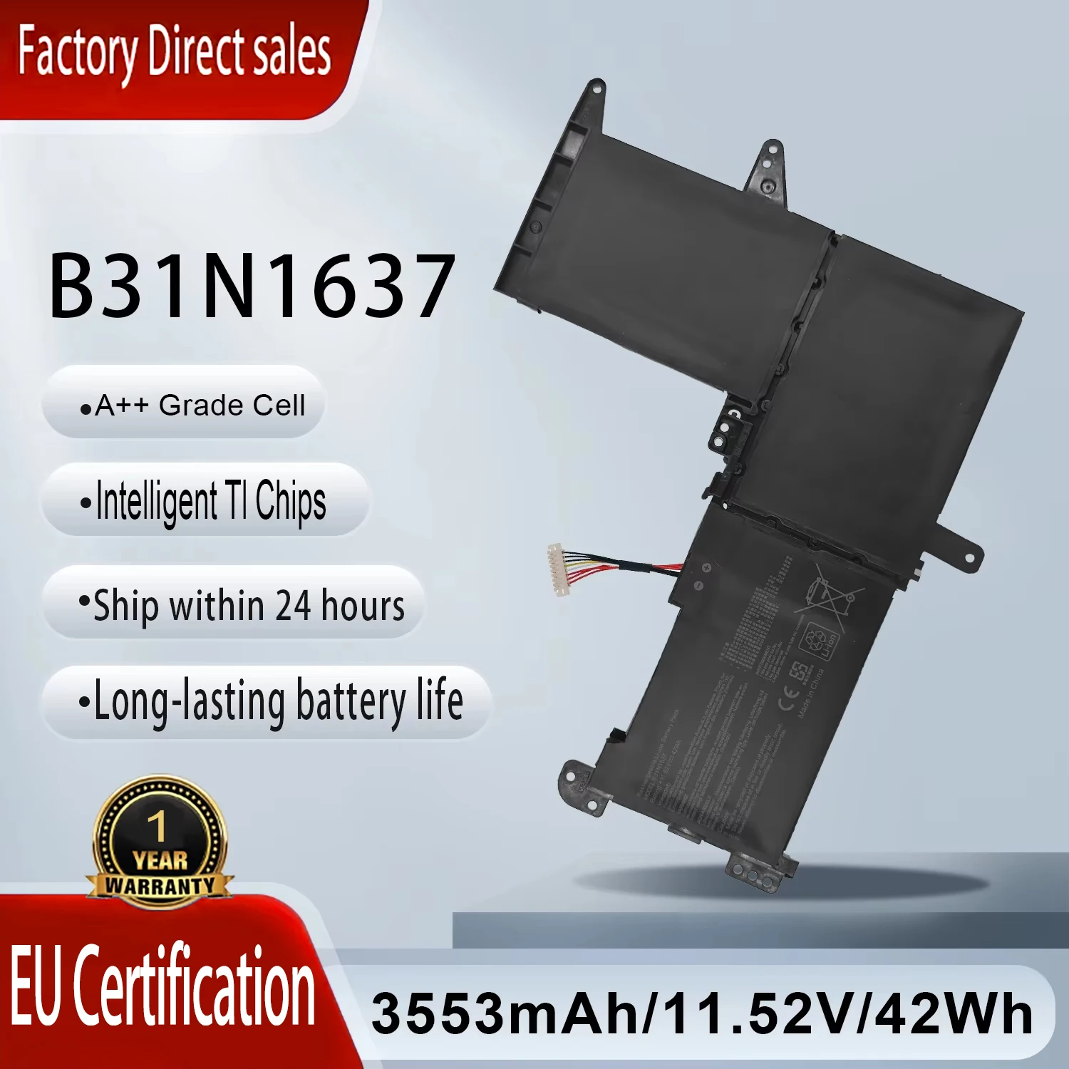 Аккумулятор для ноутбуков ASUS VivoBook X510 X510UQ S510UN F510U X510UF (B31N1637, C31N1637) - Высококачественная замена
Аккумулятор для ноутбуков ASUS VivoBook X510 X510UQ S510UN F510U X510UF (B31N1637, C31N1637) - Высококачественная замена
