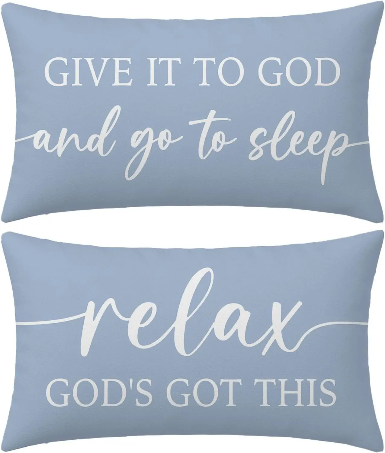 Faith-Based Lumbar Pillow Covers 12x20 Set of 2 - Inspirational Christian Gifts for Her - Relax God's Got This/Give It to God
Faith-Based Lumbar Pillow Covers 12x20 Set of 2 - Inspirational Christian Gifts for Her - Relax God's Got This/Give It to God