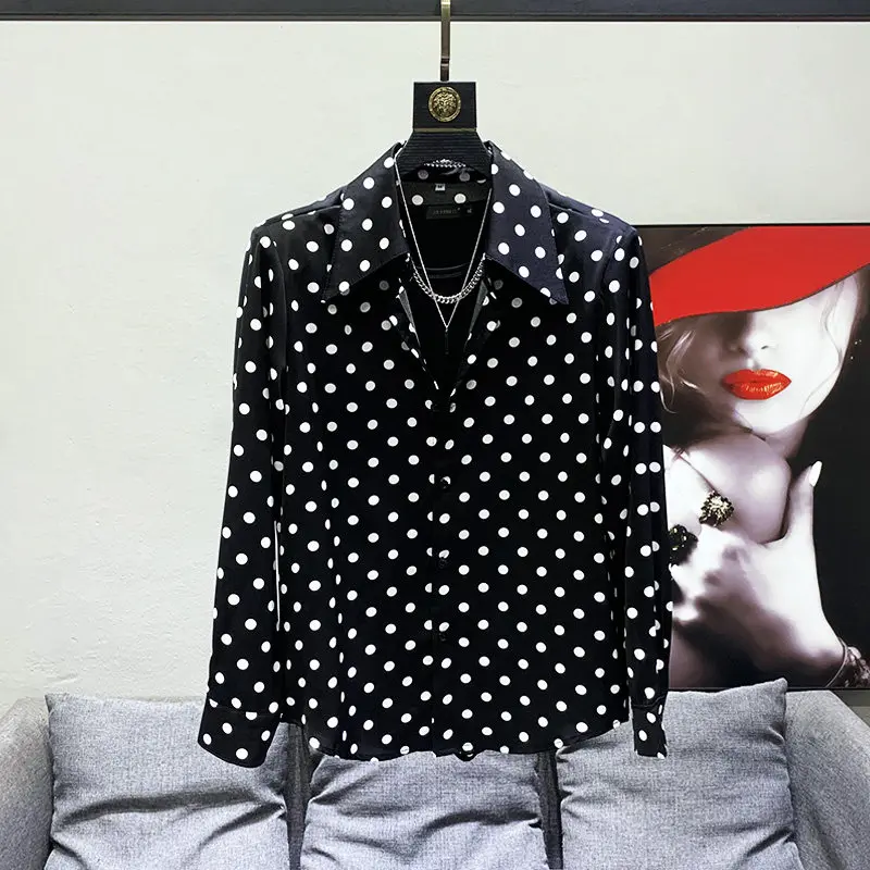 SuperAen Spring and Summer New Lightweight Long Sleeves Shirt for Women Oversize Fashion Retro Polka Dot Print Casual Tops
SuperAen Spring and Summer New Lightweight Long Sleeves Shirt for Women Oversize Fashion Retro Polka Dot Print Casual Tops