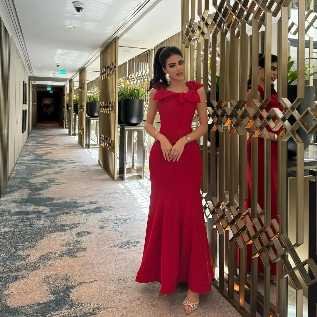 Customized Mermaid Square Neck Prom Dresses Sleeveless Ankle Length Party Dresses Red Bow Formal Occasion Evening Dresses
Customized Mermaid Square Neck Prom Dresses Sleeveless Ankle Length Party Dresses Red Bow Formal Occasion Evening Dresses