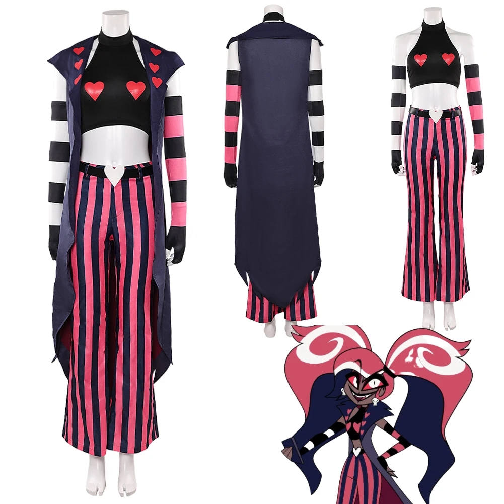 Velvette Cosplay Women Costume TV Hell Inn Roleplay Disguise Clothing Coat Jumpsuits Long Gloves Set Female Halloween Party Suit
Velvette Cosplay Women Costume TV Hell Inn Roleplay Disguise Clothing Coat Jumpsuits Long Gloves Set Female Halloween Party Suit