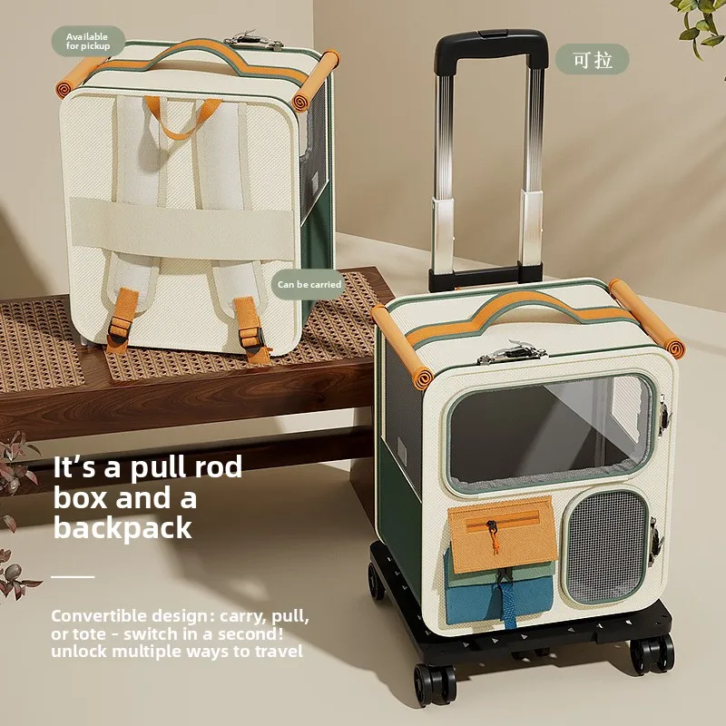 2-in-1 Pet Rolling Backpack Carrier, Large Capacity Expandable Cat Dog Travel Suitcase with Wheels, Portable Trolley for 2 Pets
2-in-1 Pet Rolling Backpack Carrier, Large Capacity Expandable Cat Dog Travel Suitcase with Wheels, Portable Trolley for 2 Pets
