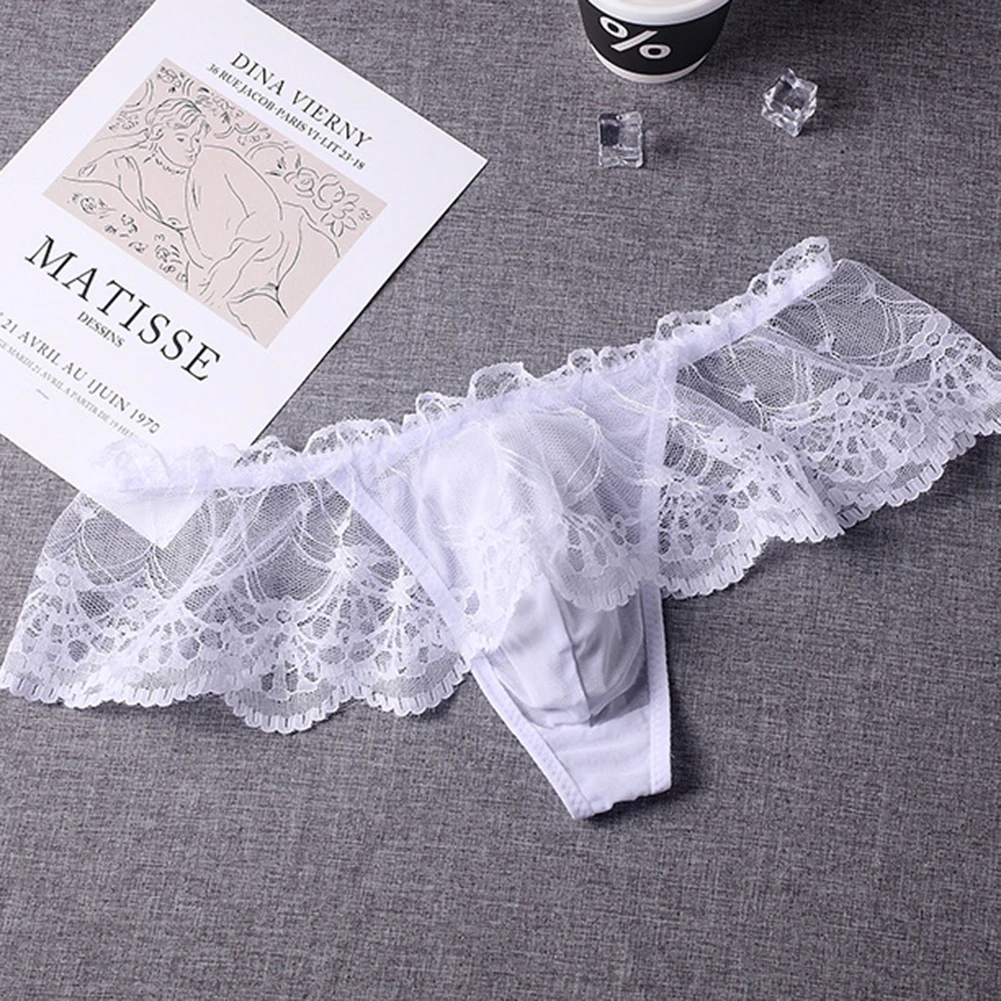 1pc Sexy G-strings Men Thongs See Through Lace Exotic Lingerie Underwear Low Waist Skirts Panties Briefs Pouch
1pc Sexy G-strings Men Thongs See Through Lace Exotic Lingerie Underwear Low Waist Skirts Panties Briefs Pouch