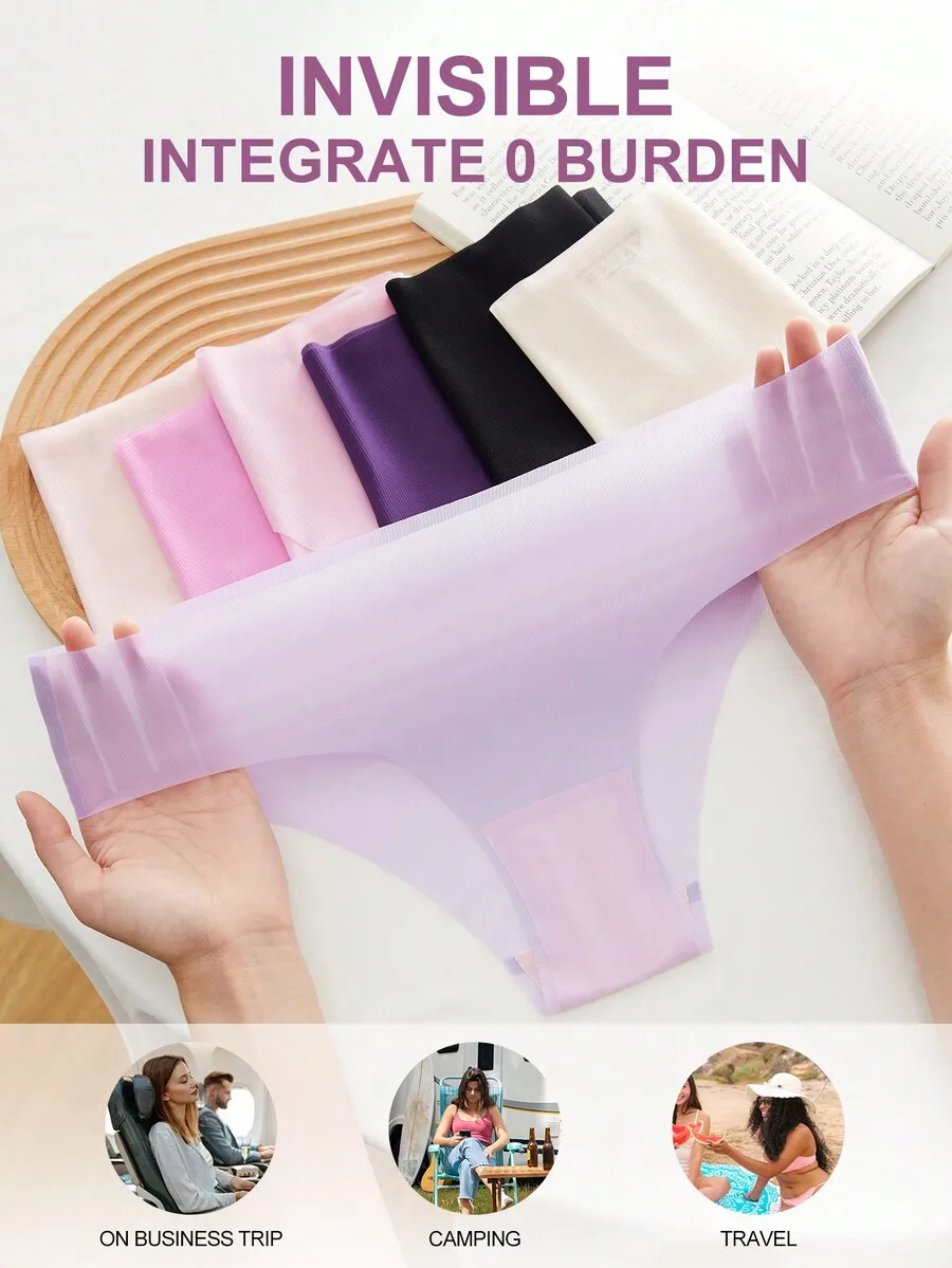 7pcs Women Seamless Solid Color Breathable Invisible Hipster Panties
7pcs Women Seamless Solid Color Breathable Invisible Hipster Panties
