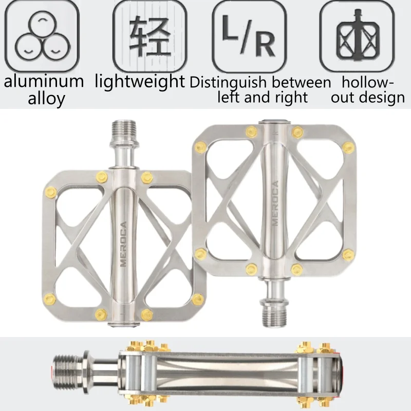 Titanium Pedal Silver 14mm Axis Thread CNC 3 Bearings Nonslip Lightweight Pedals for Mountain Road Bicycle with Flat Pedal Pins
Titanium Pedal Silver 14mm Axis Thread CNC 3 Bearings Nonslip Lightweight Pedals for Mountain Road Bicycle with Flat Pedal Pins