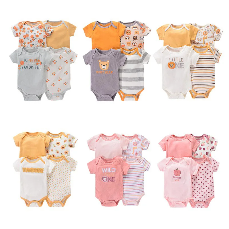 4pcs/lots Summer Baby Girls Rompers Cotton Short Sleeves Newborn Infant Clothes
4pcs/lots Summer Baby Girls Rompers Cotton Short Sleeves Newborn Infant Clothes