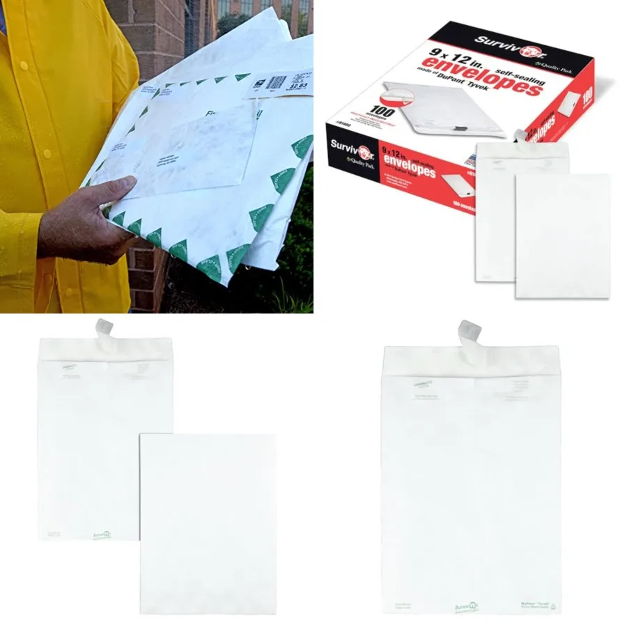 Survivor 9 x 12 Catalog Envelopes made with DuPont Tyvek Material, Self Sealing, Puncture, Tear and Moisture Resistant, 100/Box
Survivor 9 x 12 Catalog Envelopes made with DuPont Tyvek Material, Self Sealing, Puncture, Tear and Moisture Resistant, 100/Box
