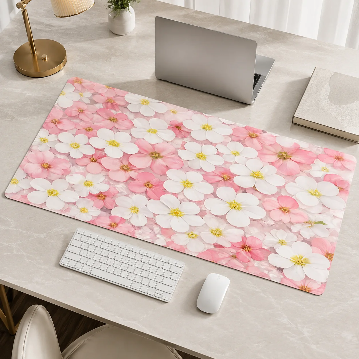 White And Pink Flowers Mouse Pad Gaming XL Computer Mousepad XXL Desk Mats Natural Rubber Carpet Office PC Mouse Mats
White And Pink Flowers Mouse Pad Gaming XL Computer Mousepad XXL Desk Mats Natural Rubber Carpet Office PC Mouse Mats