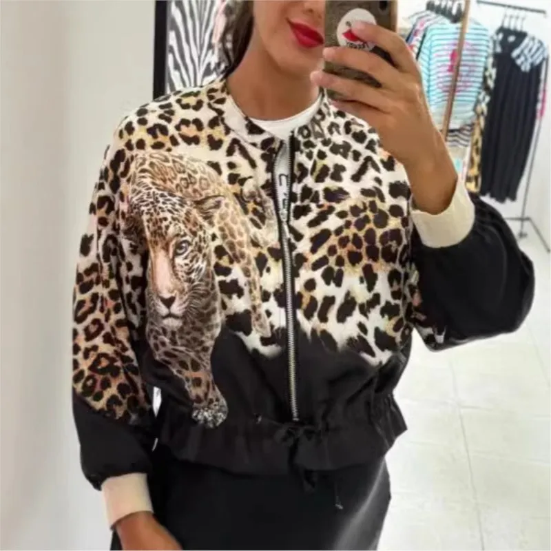 Vintage Women Soft Leopard Print Bomber Jacket Female Spring Autumn Casual Street Outerwears Woman Fashion Zipper Coats Top
Vintage Women Soft Leopard Print Bomber Jacket Female Spring Autumn Casual Street Outerwears Woman Fashion Zipper Coats Top