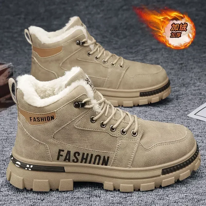 Men's Snow Boots Winter Anti Slip Plush Indoor Warm and Cold Proof Snow Boots High Top Lace Up Outdoor Sports Work Boots 2025
Men's Snow Boots Winter Anti Slip Plush Indoor Warm and Cold Proof Snow Boots High Top Lace Up Outdoor Sports Work Boots 2025