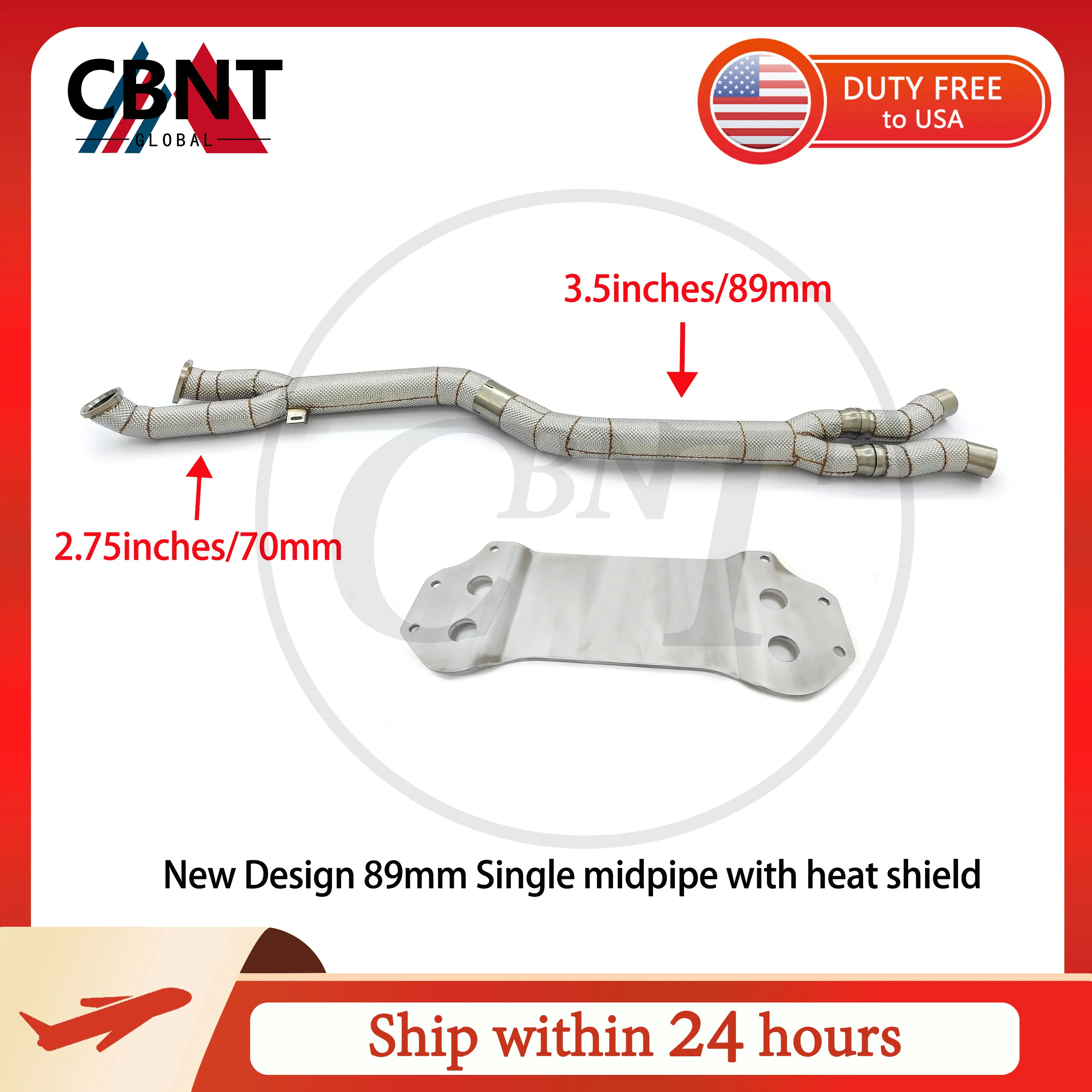 CBNT for BMW M3 M4 G80 G81 G82 G83 S58 3.0T Exhaust Middlepipe Upgrade with Heat Shield High Quality SS304 89mm Single Midpipe
CBNT for BMW M3 M4 G80 G81 G82 G83 S58 3.0T Exhaust Middlepipe Upgrade with Heat Shield High Quality SS304 89mm Single Midpipe