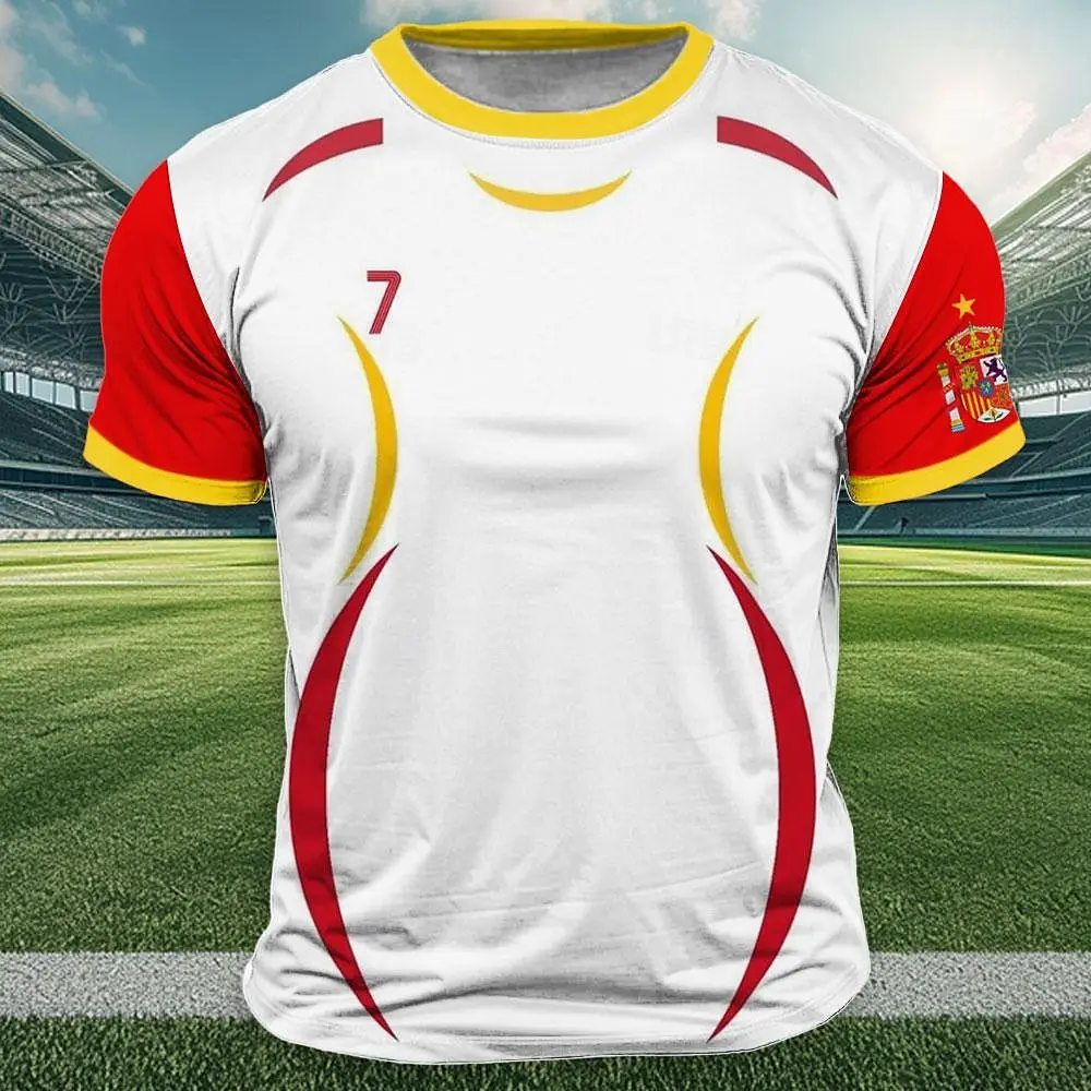 Spain Flag Print T Shirt For Men Outdoor Run Sports Short Sleeve Top Casual O-neck Oversized T-shirt Summer Trend Men's Clothing
Spain Flag Print T Shirt For Men Outdoor Run Sports Short Sleeve Top Casual O-neck Oversized T-shirt Summer Trend Men's Clothing