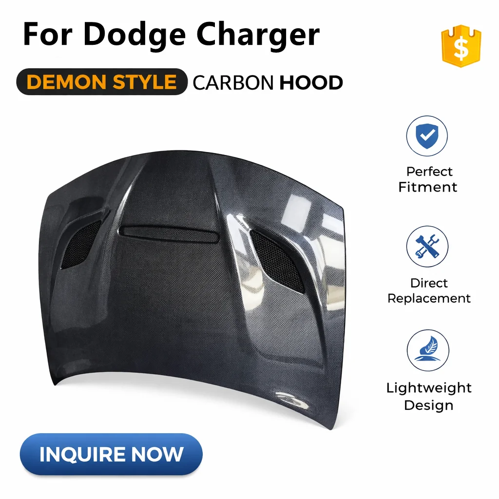 Carbon Fiber Hood With Vent For Dodge Charger (2015-2023) | Demon Style Front Bonnet Replacement | OEM-Style Fit
Carbon Fiber Hood With Vent For Dodge Charger (2015-2023) | Demon Style Front Bonnet Replacement | OEM-Style Fit