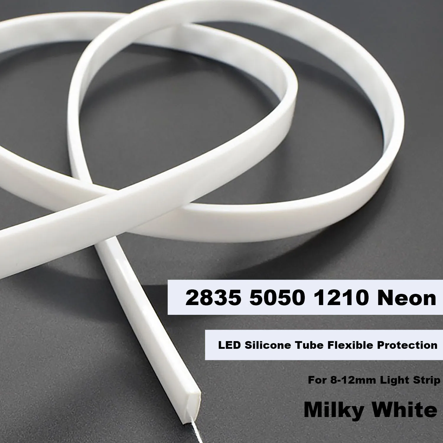 2835 5050 1210 LED Neon Silicone Tube Flexible Waterproof Cover, 8-12mm Light Strip Protective Sleeve, Milky White
2835 5050 1210 LED Neon Silicone Tube Flexible Waterproof Cover, 8-12mm Light Strip Protective Sleeve, Milky White
