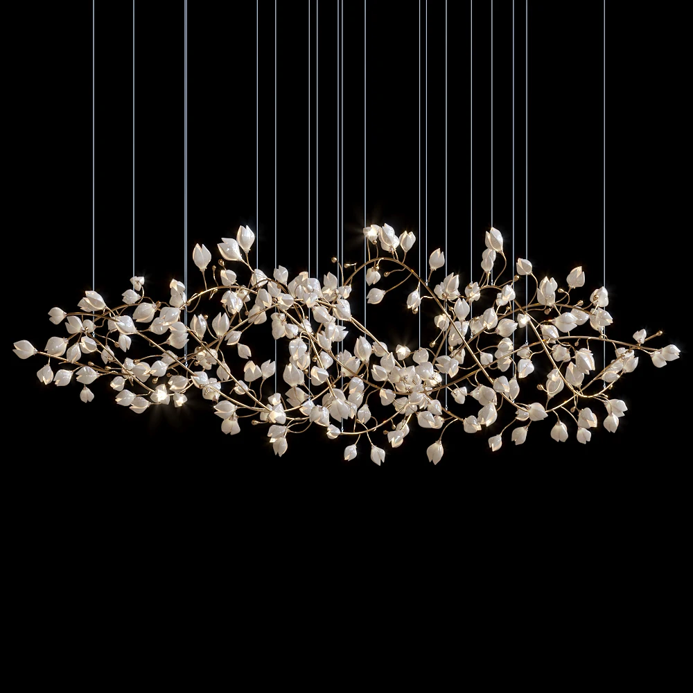 Custom Branch Magnolia Chandelier Golden Finish Long Lightings for Table Top Dining Room Restaurant
Custom Branch Magnolia Chandelier Golden Finish Long Lightings for Table Top Dining Room Restaurant