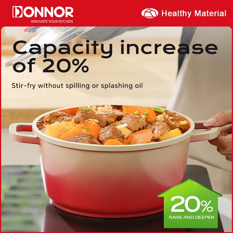 DONNOR Soup Pot Non-stick Pot Thick Soup Stew Pot With Lid Ceramic Glaze Heat-Resistant Two Ears Cookware Gas Induction Cooker
DONNOR Soup Pot Non-stick Pot Thick Soup Stew Pot With Lid Ceramic Glaze Heat-Resistant Two Ears Cookware Gas Induction Cooker