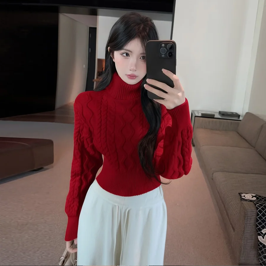 Утепленный короткий вязаный свитер с высоким воротником и длинными рукавами, женский зимний теплый флисовый топ в студенческом стиле с рождественским узором
Утепленный короткий вязаный свитер с высоким воротником и длинными рукавами, женский зимний теплый флисовый топ в студенческом стиле с рождественским узором