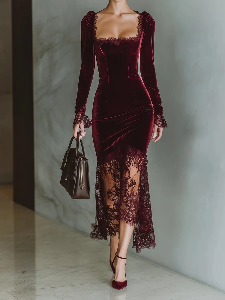 Элегантное платье с квадратным вырезом и открытой спиной, женское повседневное платье с длинным рукавом, однотонное вечернее платье 2026, сексуальное платье с кружевной вышивкой, облегающее длинное платье
Элегантное платье с квадратным вырезом и открытой спиной, женское повседневное платье с длинным рукавом, однотонное вечернее платье 2026, сексуальное платье с кружевной вышивкой, облегающее длинное платье