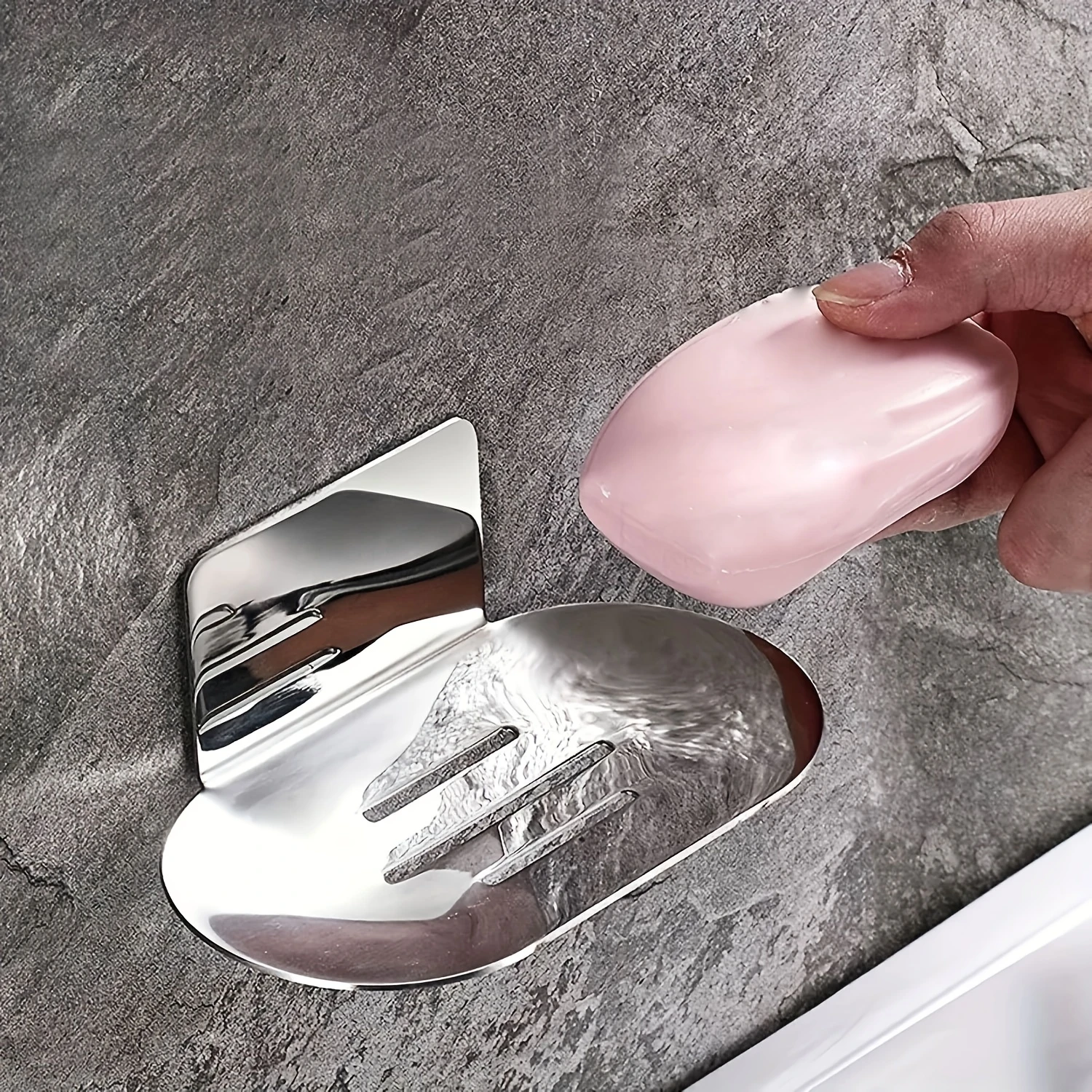 1pc Stainless Steel Bathroom Soap Holder, Wall Mounted Soap Rack, Drain Soap Tray, Soap Dish Holder For Bathroom, Bathroom Acce
1pc Stainless Steel Bathroom Soap Holder, Wall Mounted Soap Rack, Drain Soap Tray, Soap Dish Holder For Bathroom, Bathroom Acce