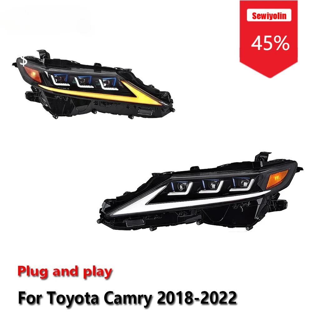 Автомобильные светодиодные фары Sewiyolin в сборе для Toyota Camry 2018-2022, противотуманные фары DRL, стоп-сигнал поворота, Plug and Play
Автомобильные светодиодные фары Sewiyolin в сборе для Toyota Camry 2018-2022, противотуманные фары DRL, стоп-сигнал поворота, Plug and Play