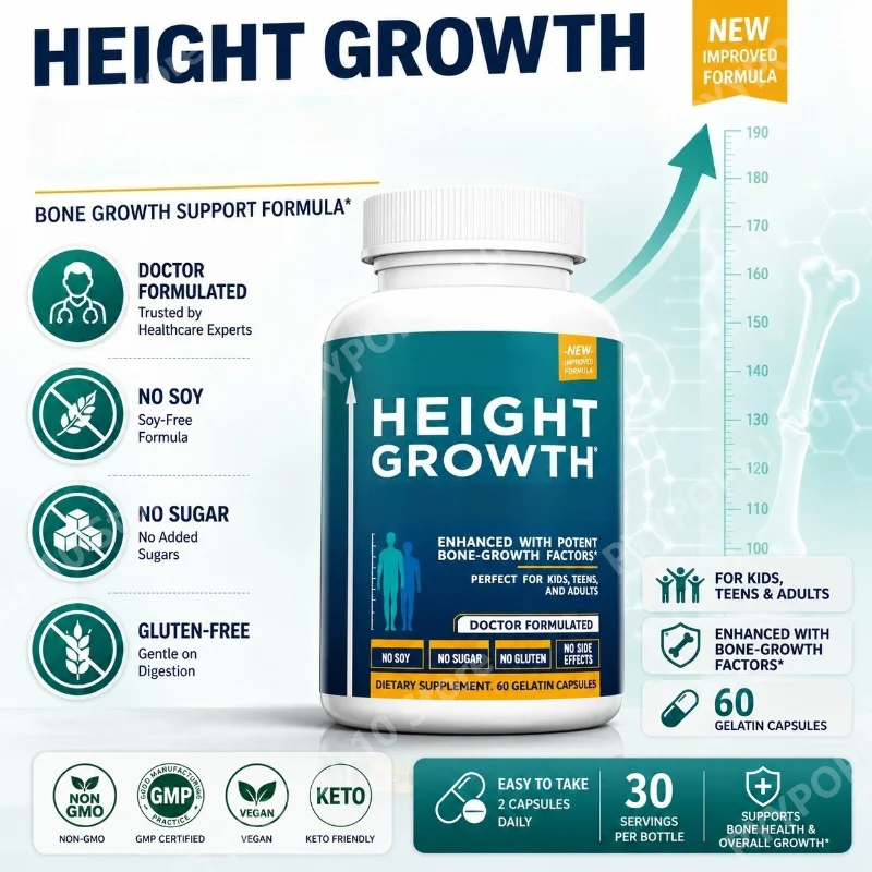Growth Capsules Height Growth Maximizer with Calcium for Adults Teens Kids Made in USA Free of Hormone
Growth Capsules Height Growth Maximizer with Calcium for Adults Teens Kids Made in USA Free of Hormone