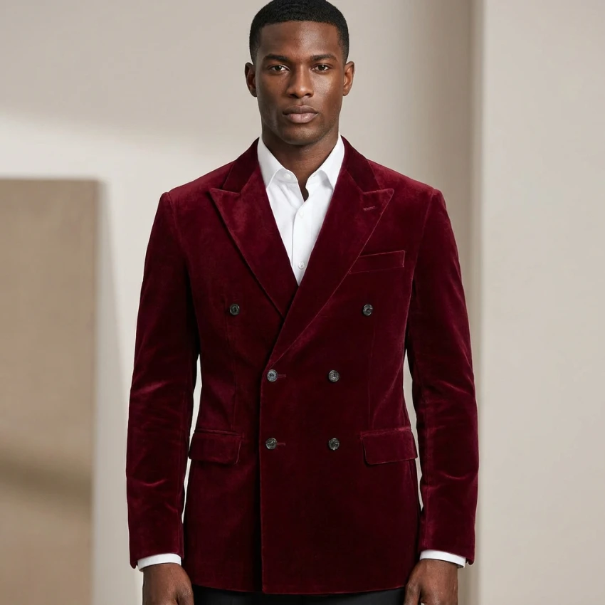 Burgundy Velvet Blazer for Men Double Breasted Dinner Party Male Jacket for Prom 1 Piece Vintage Smoking Suit Jackets
Burgundy Velvet Blazer for Men Double Breasted Dinner Party Male Jacket for Prom 1 Piece Vintage Smoking Suit Jackets