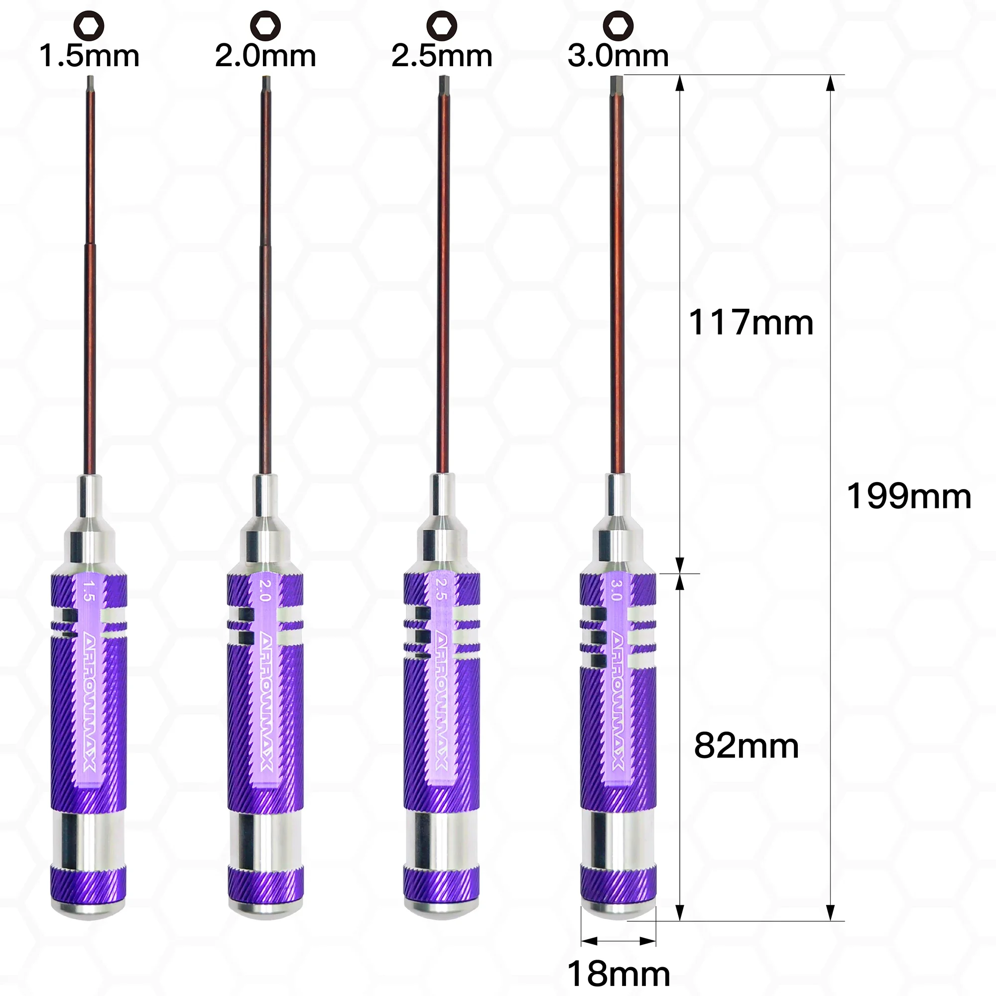 TXF【Reliable】 Allen Wrench Screwdriver Set Hex Screwdriver Set for RC Tools (1.5mm, 2.0mm, 2.5mm, 3.0mm)
TXF【Reliable】 Allen Wrench Screwdriver Set Hex Screwdriver Set for RC Tools (1.5mm, 2.0mm, 2.5mm, 3.0mm)