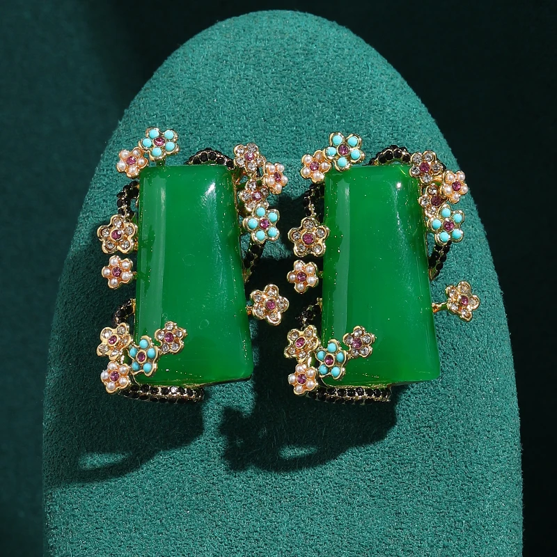 Vintage Square Natural Stone Green Stud Earring Colorful Rhinestone Flower Jewelry Women Charm Banquet Luxury New 2026 Jewelry
Vintage Square Natural Stone Green Stud Earring Colorful Rhinestone Flower Jewelry Women Charm Banquet Luxury New 2026 Jewelry